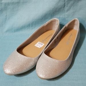 Silver Ballet Flats